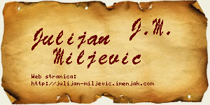 Julijan Miljević vizit kartica